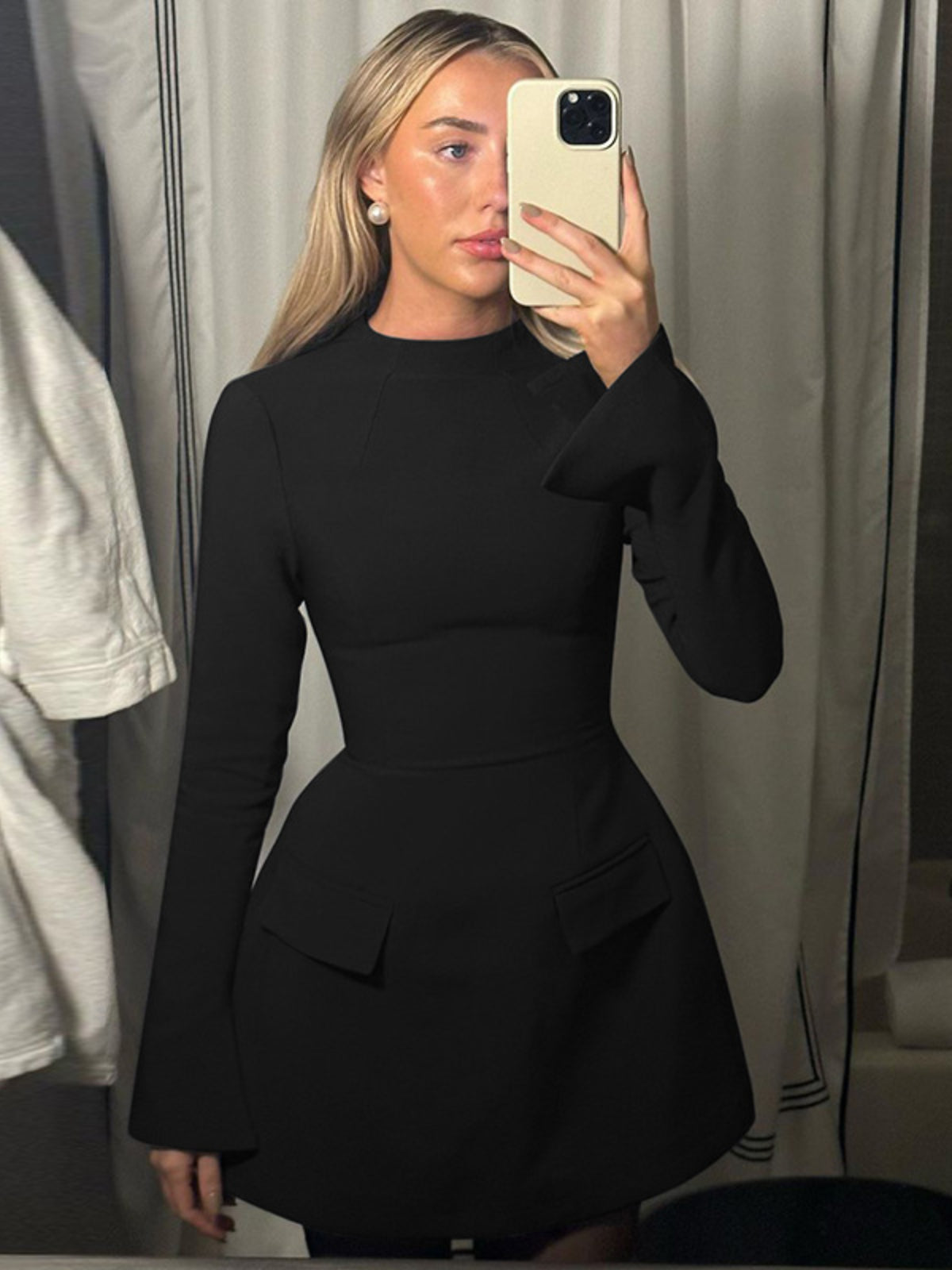 Fashion Long Sleeve Mini Dress